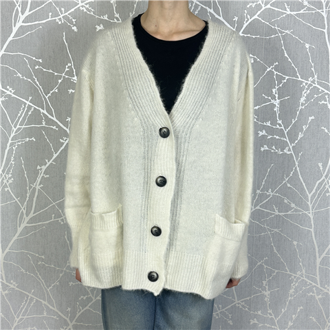 Cardigan Con Tasche E Scollo A V E Bottoni Fronte Retro Art. M3f0061