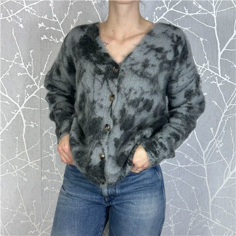 Cardigan Misto Mohair Art. M3f0122, Taglia: 1, Colore: GRIGIO ANTRACITE
