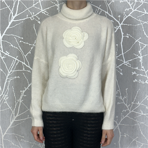 Maglia A Collo Alto Con Applicazioni Art. 4324054