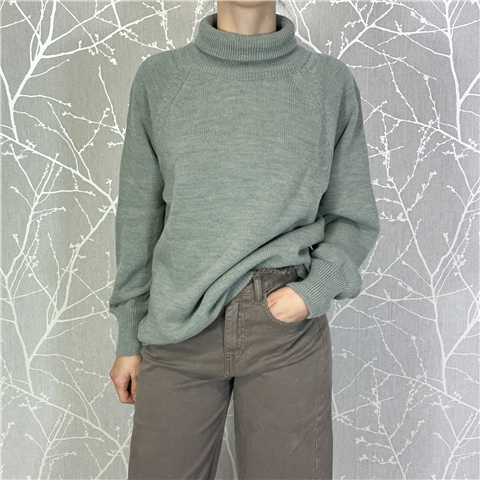 Maglia Over Collo Cratere Art. Q44021c, Taglia: S, Colore: SALVIA