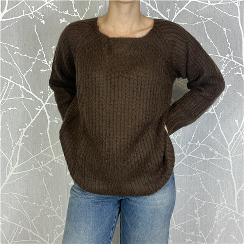 Maglioncino Scollato Sulla Schiena Art. M3f0089 Maglioncino Scollato Sulla Schiena Art. M3f0089, Taglia: 1, Colore: FONDENTE