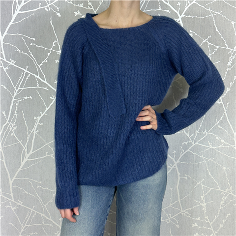 Maglioncino Scollato Sulla Schiena Art. M3f0089, Taglia: 1, Colore: BLU