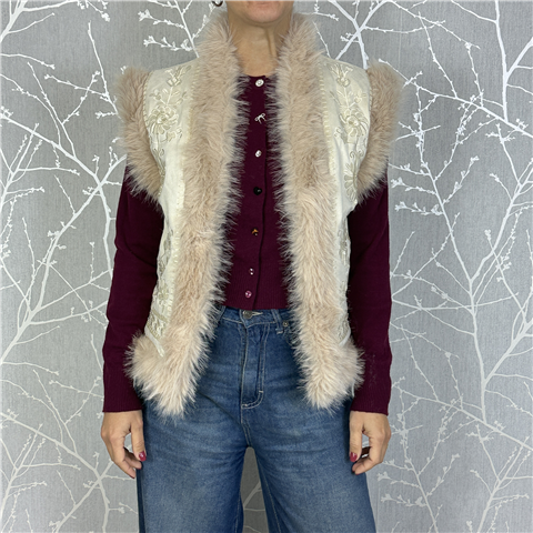 Gilet Ecomontone Con Ricami Art. Lmmp037, Taglia: U, Colore: BEIGE