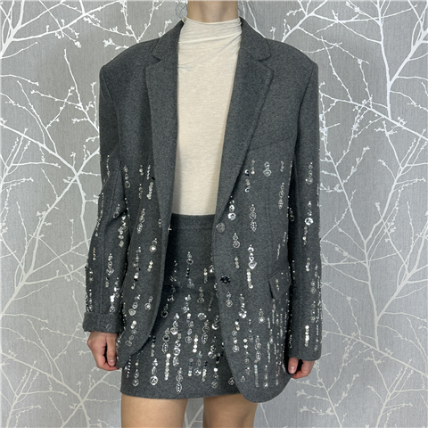 Blazer Con Paillettes Art. M1f0164, Taglia: 44, Colore: GRIGIO