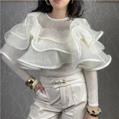 Maglia Girocollo Con Balze Art. Waldron