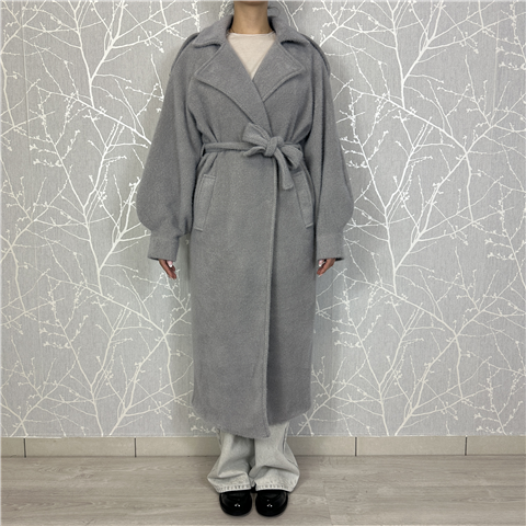 Cappotto Lungo Allacciato In Vita Art. Sd5070, Taglia: L, Colore: GREY