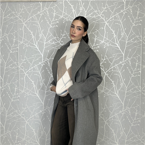 Cappotto Over Monopetto Con Revers Arrotondati Art. Sdbo5012