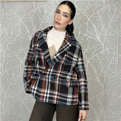 Giacca Over Doppiopetto In Check Art. 26b1407