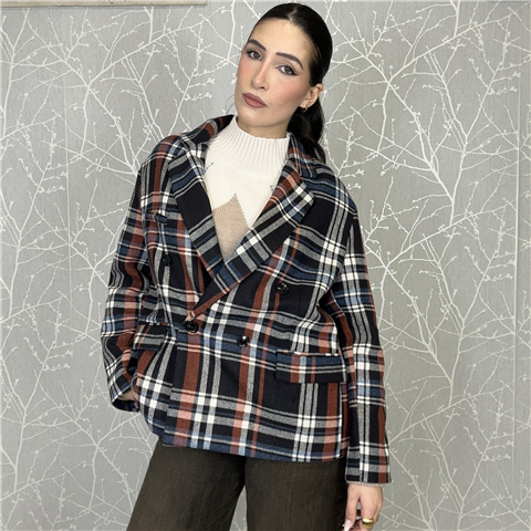 Giacca Over Doppiopetto In Check Art. 26b1407