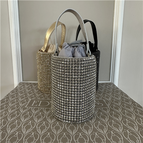 Secchiello Full Strass Con Tracolla A Catena Inclusa Art. B2724