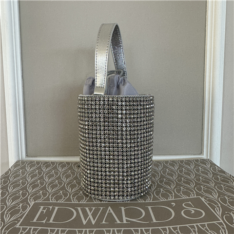 Secchiello Full Strass Con Tracolla A Catena Inclusa Art. B2724, Taglia: U, Colore: ARGENTO