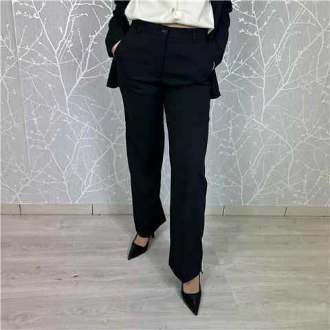 Pantalone Ampio In Crepe Caldo Art. P10520b, Taglia: L, Colore: NERO