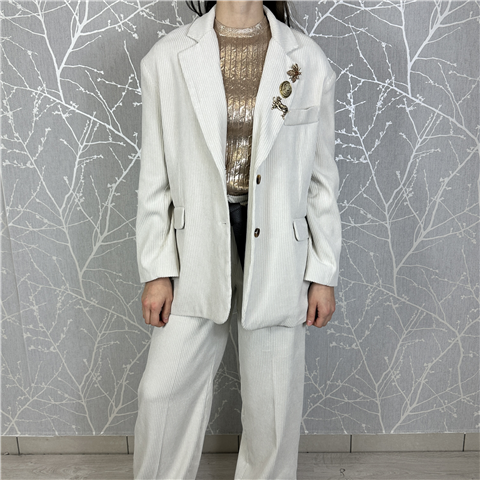 Giacca Over In Velluto A Coste Con Spille Art. Jvip137