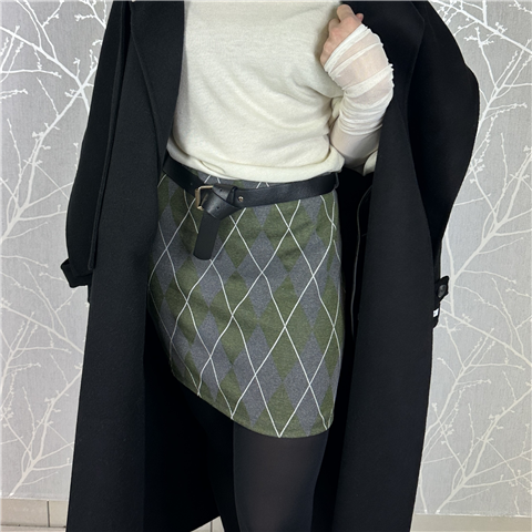 Gonna Corta Fantasia Con Cintura Art. Gmap204