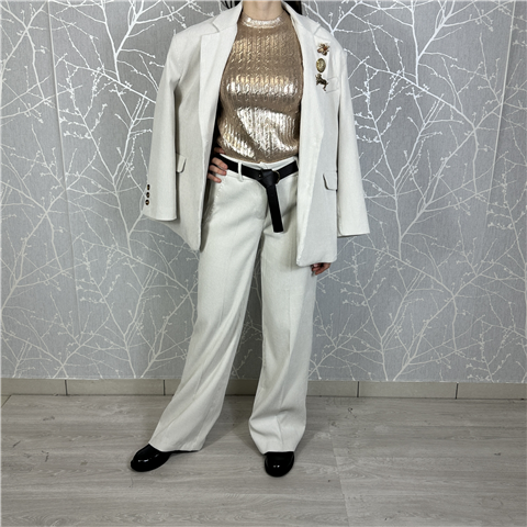 Pantalone In Velluto A Coste Art. Pvip319, Taglia: L, Colore: BURRO