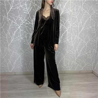 Pantalone Palazzo In Velluto Con Elastico Sul Retro Art. P10050atai25