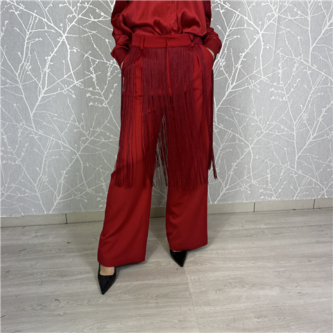 Pantalone Con Frange Art. L9472, Taglia: S, Colore: ROSSO