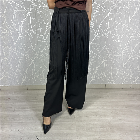 Pantalone Con Frange Art. L9472, Taglia: S, Colore: NERO