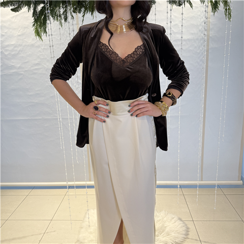 Giacca In Velluto Con Spilla Art. G10003atai25