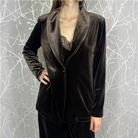 Giacca In Velluto Con Spilla Art. G10003atai25, Taglia: M, Colore: MORO