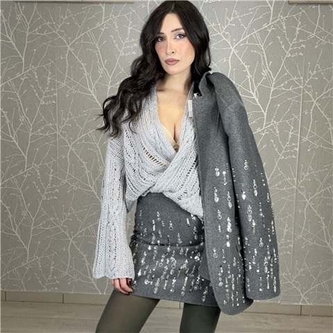 Cardigan Kimono Con Paillettes Art. Q33065c