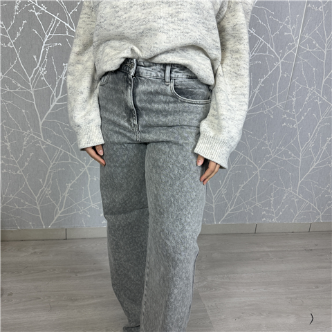 Jeans Wide Leg Animalier Con Particolare Tasche Sul Retro Art. 252ap2480 Jeans Wide Leg Animalier Con Particolare Tasche Sul Retro Art. 252ap2480, Taglia: 24, Colore: GRIGIO