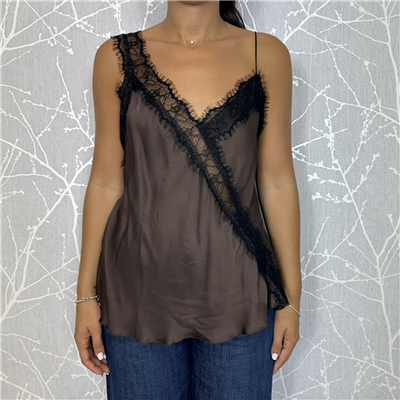 Top Con Inserto E Bretellina In Pizzo Art. S38m0741