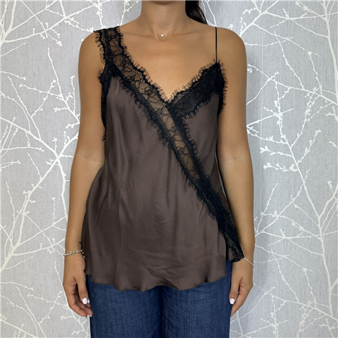 Top Con Inserto E Bretellina In Pizzo Art. S38m0741