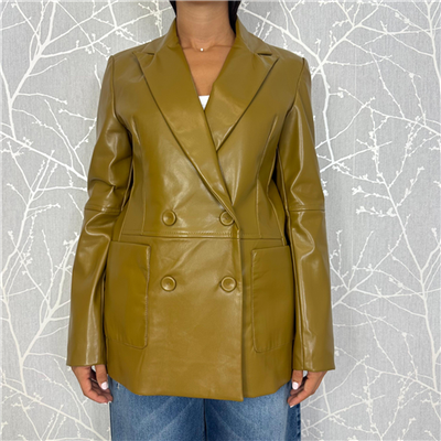 Giacca Ecopelle Doppiopetto Taglio In Vita Art. Jmip026