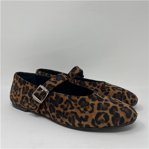Ballerina Animalier Flat Con Punta Arrotondata E Cinturino Regolabile Art. At190