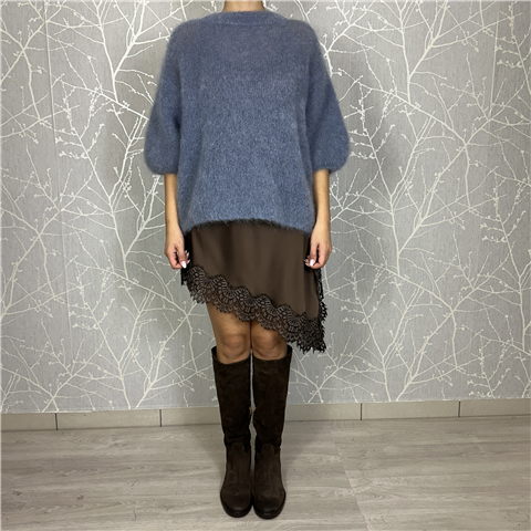 Abito Maxi Pull Effetto Nuvola Con Sottoveste Art. S38m1168, Taglia: U, Colore: NUVOLA