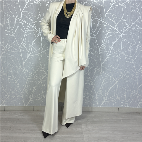 Cappotto Con Fusciacca Removibile In Vita Art. Cp279, Taglia: S, Colore: MILK