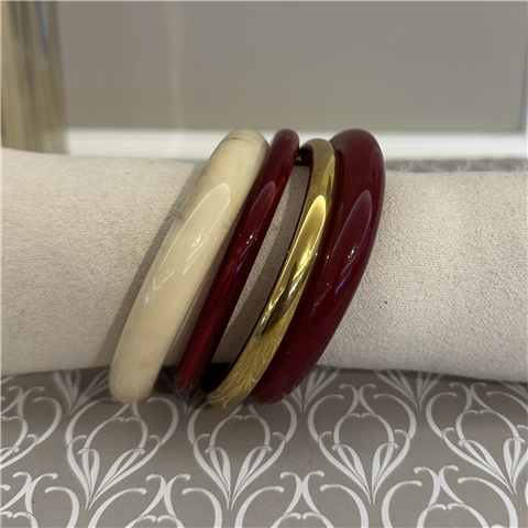 Set Di Bracciali Rigidi Art. 011 Set Di Bracciali Rigidi Art. 011, Taglia: U, Colore: BORDEAUX