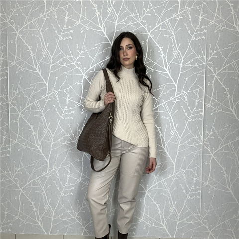 Pantalone Biker In Ecopelle Con Impunture Imbottite Sul Davanti Art. 252ap2061