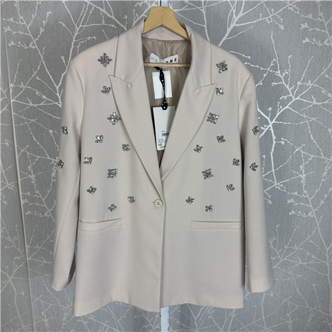 Giacca Monopetto Applicazioni Gioiello Art. Jgep032, Taglia: M, Colore: BURRO