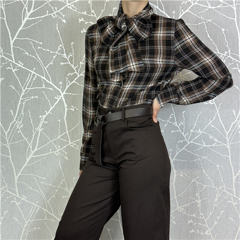 Camicia Tartan Con Fiocco Art. Cjkp114, Taglia: M, Colore: MORO