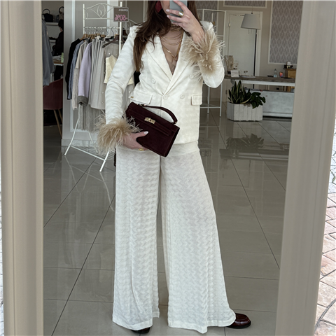 Pantalone Palazzo Con Coulotte Interna E Tasche Laterali Art. 5424024