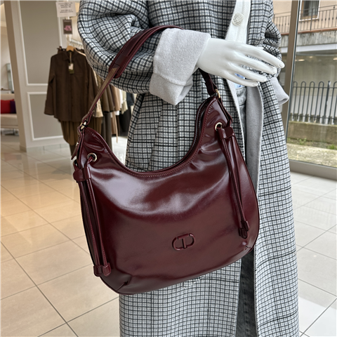 Hobo Lucida Con Stringhe Art. 252tb7080, Taglia: U, Colore: WINE