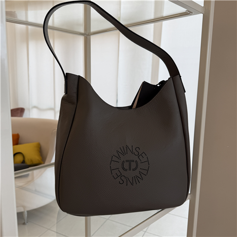 Hobo In Pelle Martellata Art. 252tb7280, Taglia: U, Colore: GRIGIO