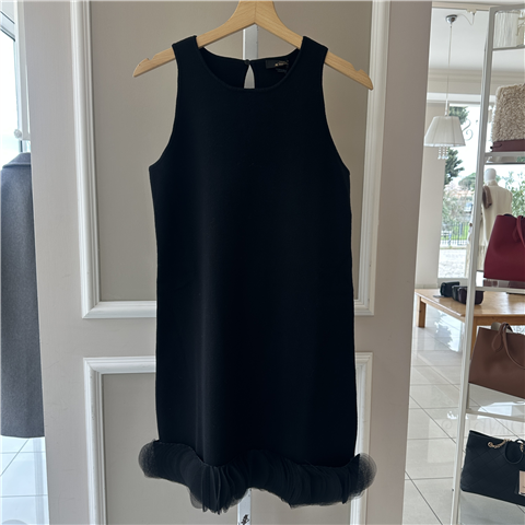 Abito Corto In Maglia Con Organza Removibile Sul Fondo Art. 252ap3012 Abito Corto In Maglia Con Organza Removibile Sul Fondo Art. 252ap3012