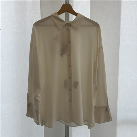 Camicia Ampia Dal Polsino Alto Con Bottoni Gemelli Art. 252ap2142, Taglia: L, Colore: NEVE