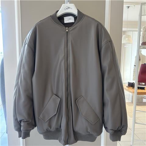 Bomber Imbottito In Ecopelle Art. O33049c, Taglia: 40, Colore: FANGO