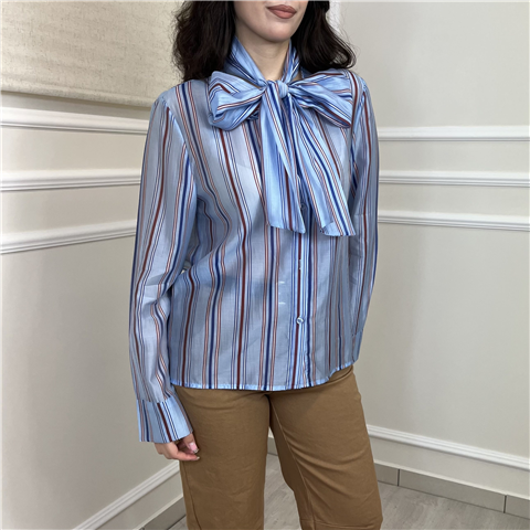 Camicia Con Fiocco Art. Cjkq047, Taglia: M, Colore: CELESTE