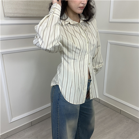 Camicia Rigata Con Pinces Art. Cmaq061 Camicia Rigata Con Pinces Art. Cmaq061