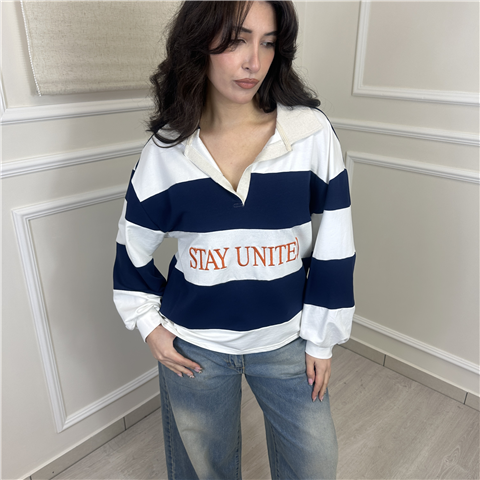 Polo A Righe ''stay United'' Art. Mvsq036