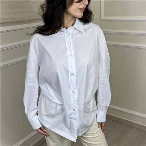 Camicia Con Coulisse In Vita Art. Cvsq038, Taglia: L, Colore: LATTE