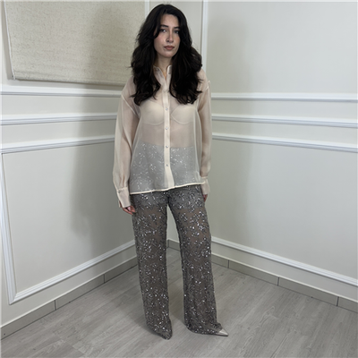 Panta Palazzo Con Paillettes Art. Pmaq140