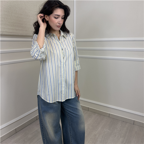 Camicia Righe Over Art. Cjkq067