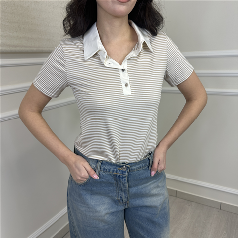 Polo Slim Righe Art. Mjsq046, Taglia: U, Colore: BEIGE