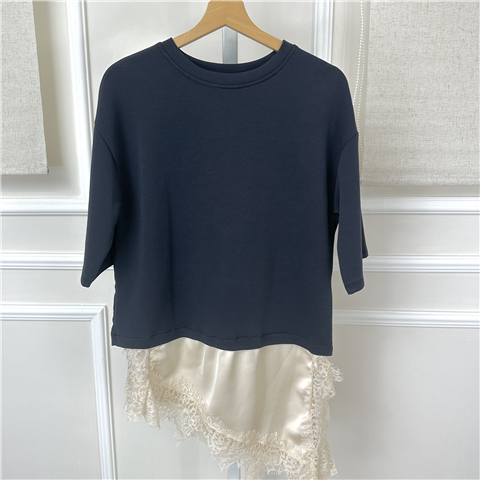 T-shirt Con Raso Sotto Art. Tjkq027, Taglia: U, Colore: BLU